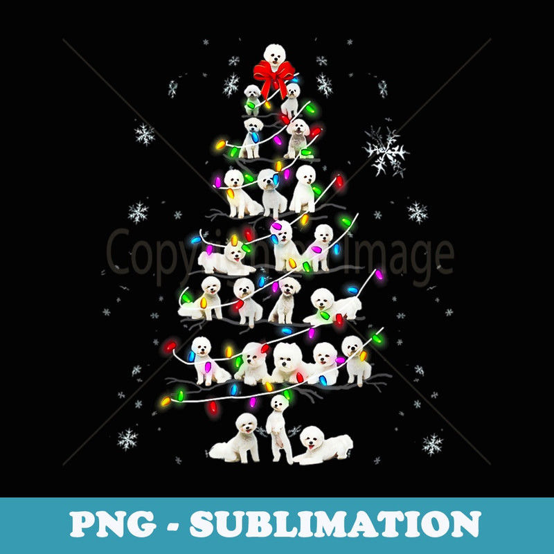 Cute Bichon Frise dog Christmas Tree decor Xmas tree - Instant Sublimation Digital Download