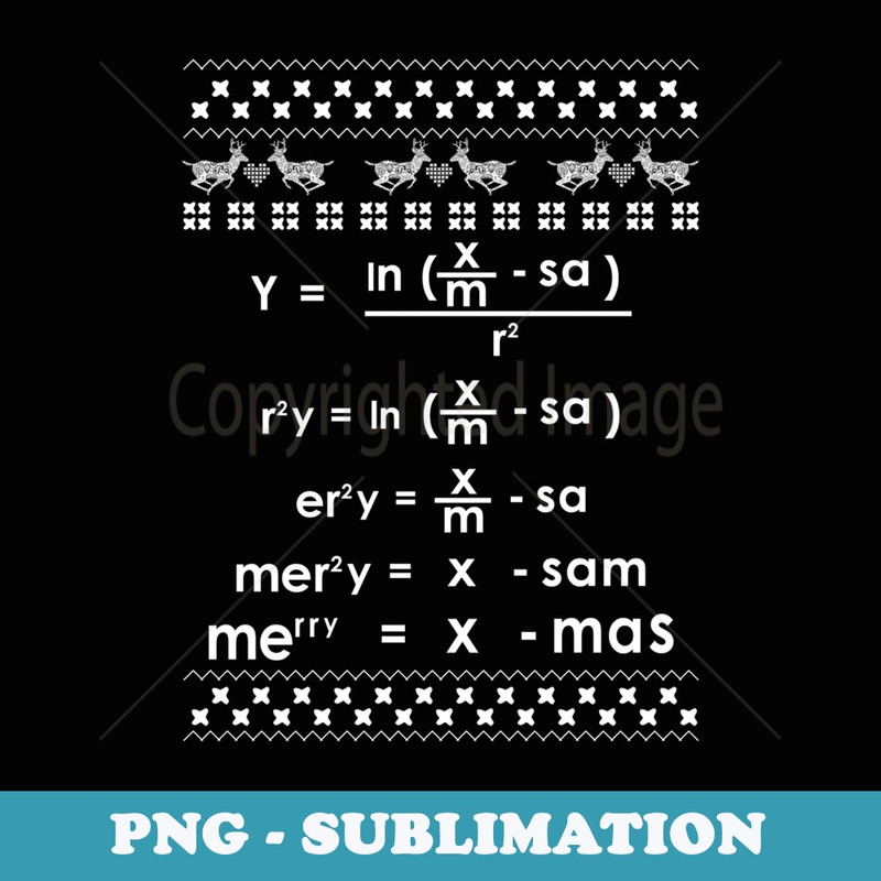 Merry Christmas Math Equation Ugly Christmas er - Digital Sublimation Download File
