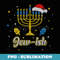 Christmas Ugly Hanukkah Xmas menorah Santa hat Jew-ish - PNG Transparent Sublimation Design