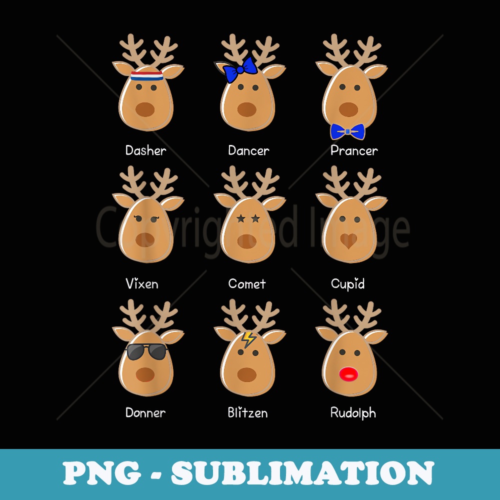 Cute Rudolph the Red Nose Reindeer Christmas - Trendy Sublimation Digital Download