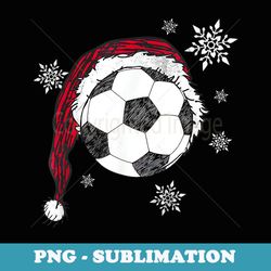 soccer santa hat christmas funny snowflake holiday xmas - retro png sublimation digital download