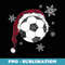 Soccer Santa Hat Christmas Funny Snowflake Holiday Xmas - Retro PNG Sublimation Digital Download