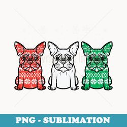 christmas french bulldogs xmas frenchie dog - high-resolution png sublimation file