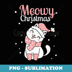 meowy catmas meowy xmas winter holidays reindeer cat lovers - modern sublimation png file