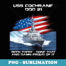 uss cochrane ddg-21 destroyer ship usa flag veteran day xmas - png sublimation digital download