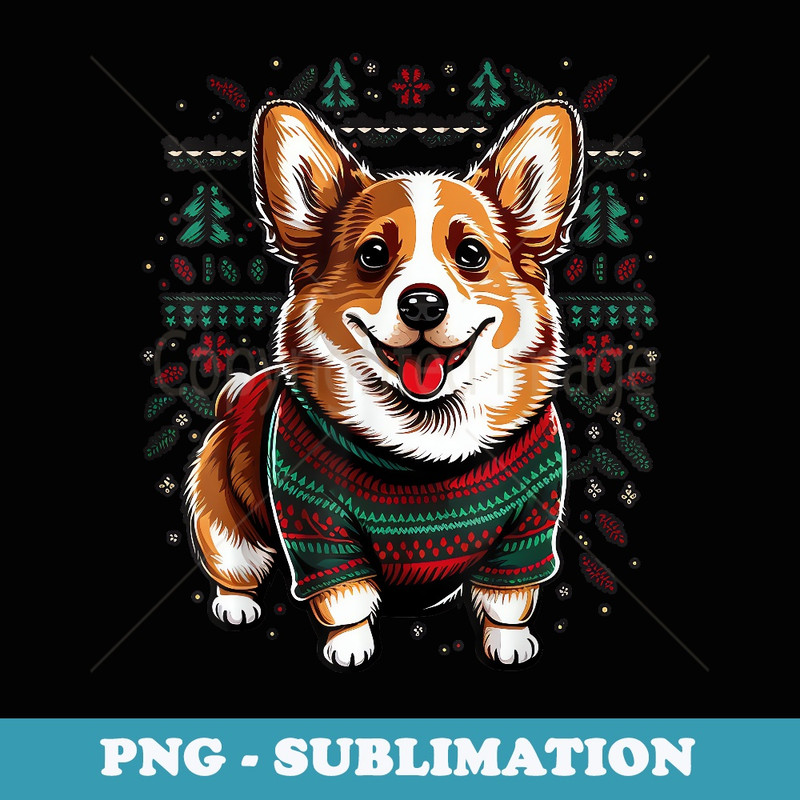 Xmas Welsh Corgi Santa on Christmas Welsh Corgi - Creative Sublimation PNG Download