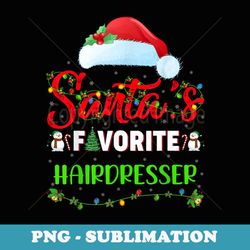 lighting xmas santas favorite hairdresser christmas - modern sublimation png file