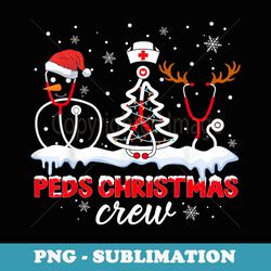 peds christmas crew pediatric nurse stethoscope tree snowman - exclusive sublimation digital file