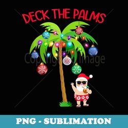 christmas lights palm tree funny hawaii - deck the palms