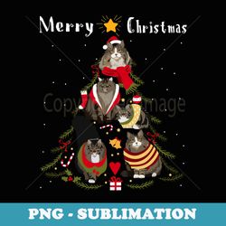 christmas tree norwegian forest cat lover xmas cat owner - exclusive png sublimation download