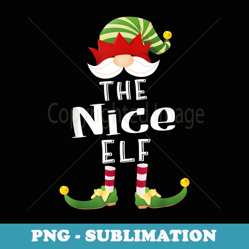 Nice Elf Group Christmas Funny Pajama Party - Signature Sublimation PNG File