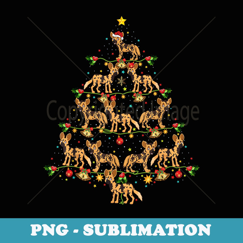 African Wild Dog Xmas Tree African Wild Christmas - Special Edition Sublimation PNG File
