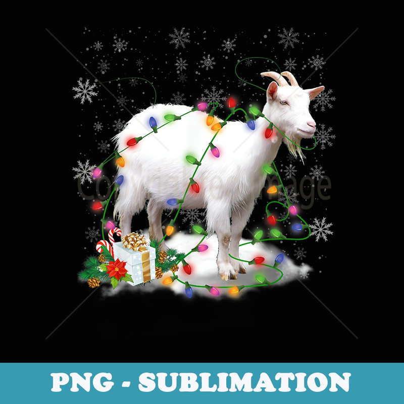 Santa Goat Christmas Xmas Light for Goat Lover - Aesthetic Sublimation Digital File