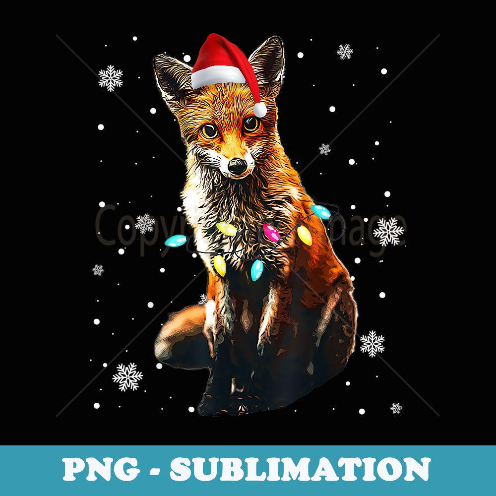 Christmas Red Fox Lover Xmas Dog Tree Santa Hat Red Fox - Premium Sublimation Digital Download