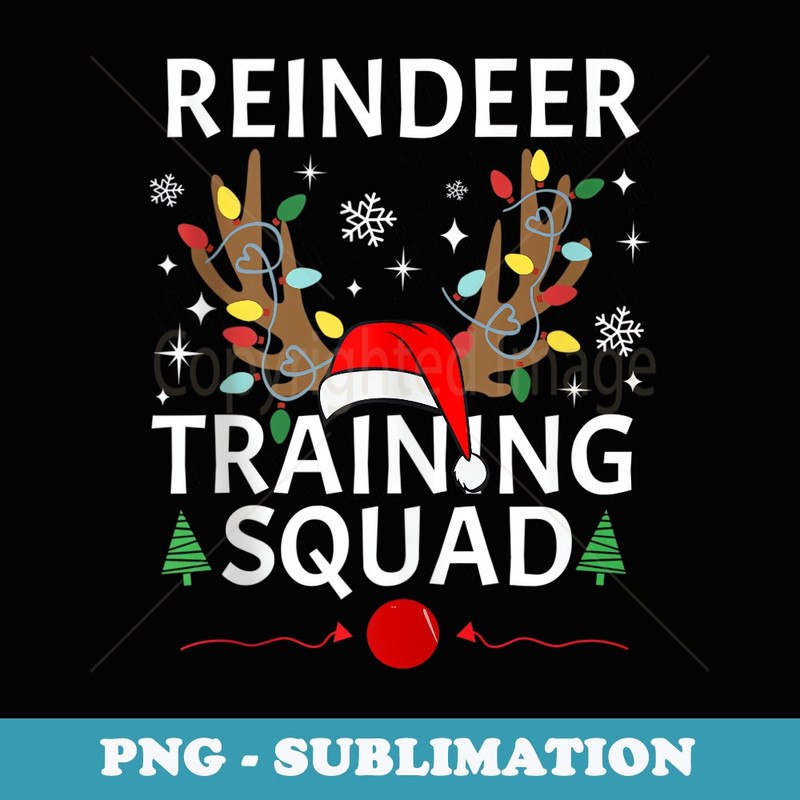 Reindeer Training Squad Team Christmas Running Family Group - Signature Sublimation PNG File