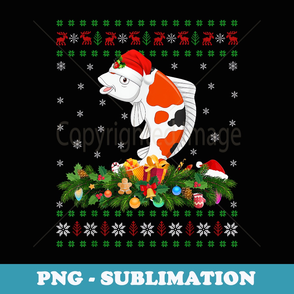 Koi Fish Lover Xmas Santa Hat Ugly Koi Christmas - Signature Sublimation PNG File