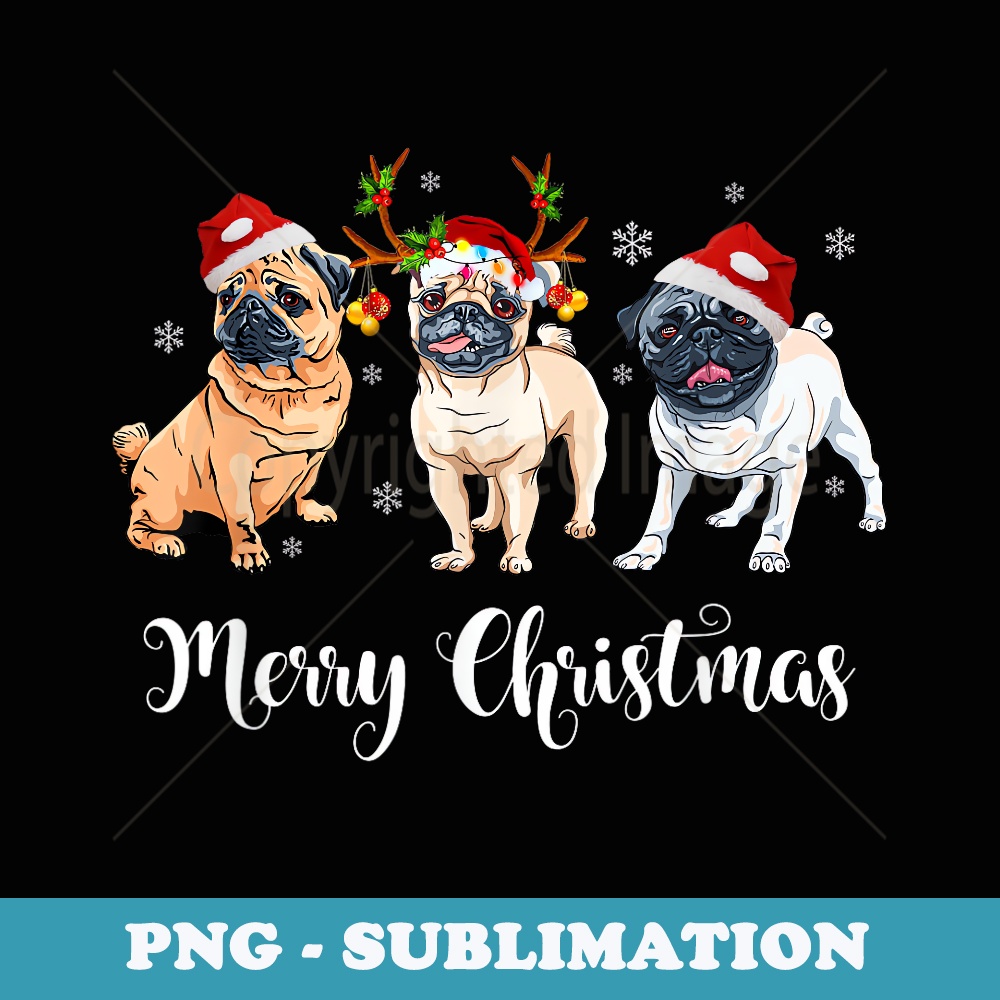 Pug Christmas Lights Xmas This Is My Christmas Pajama - High-Resolution PNG Sublimation File