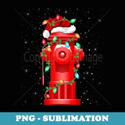 xmas lights fire hydrant firefighter christmas - digital sublimation download file