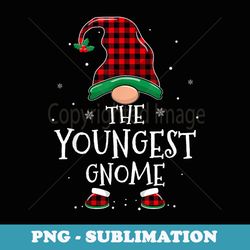 youngest gnome xmas family matching plaid christmas gnomes - sublimation png file