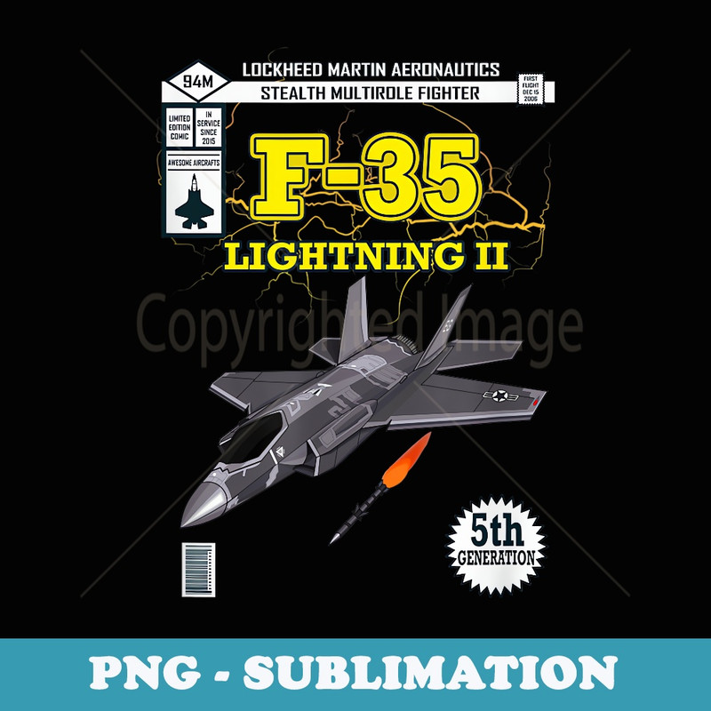 F-35 Lightning II 5th Gen Stealth Jet Fighter Veterans Day - Premium PNG Sublimation File