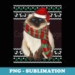 xmas himalayan cat santa hat ugly christmas - sublimation png file