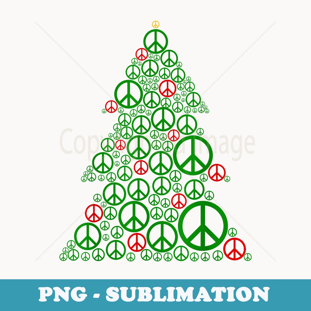 PEACE SIGN Christmas Tree Hippies Xmas s - Artistic Sublimation Digital File