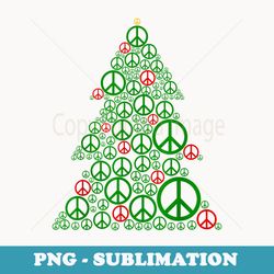 peace sign christmas tree hippies xmas s - artistic sublimation digital file