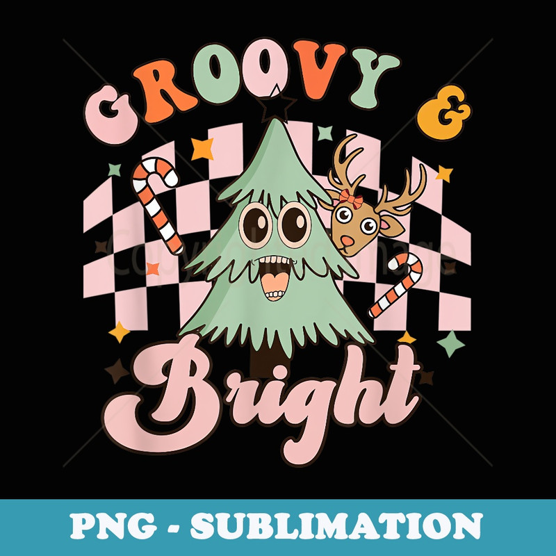 Groovy And Bright Christmas - Signature Sublimation PNG File