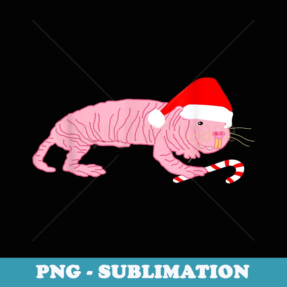 Santa Naked Mole Rat Christmas Costume Weird Animal - PNG Transparent Sublimation Design
