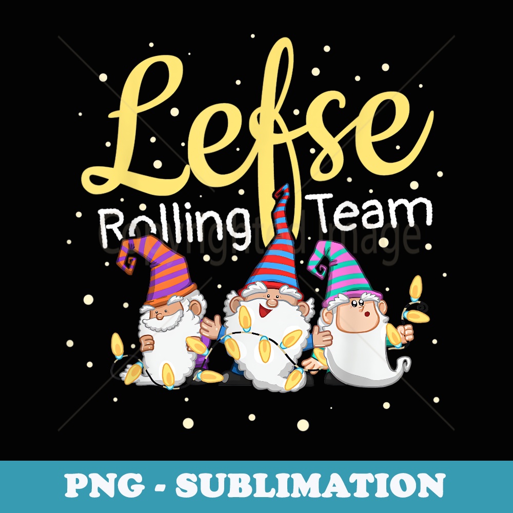 Lefse Rolling Team Gnome Christmas Norway Xmas Ornament - Modern Sublimation PNG File