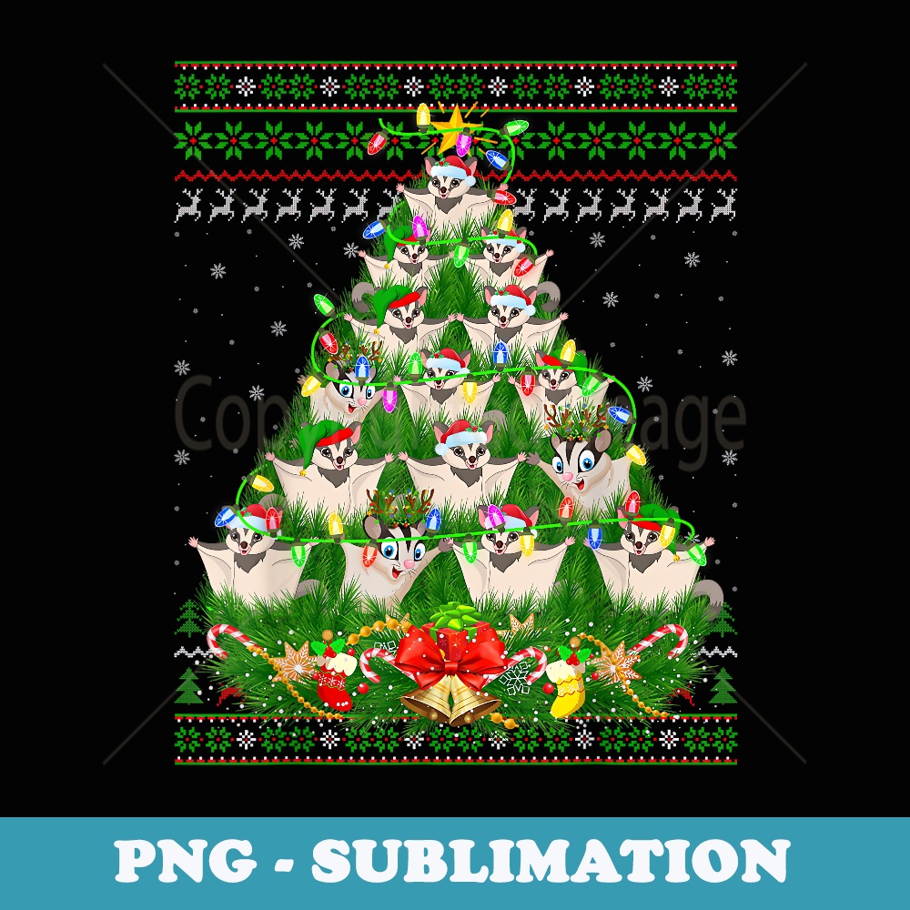Sugar Glider Xmas Lighting Tree Sugar Glider Ugly Christmas - Signature Sublimation PNG File