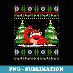 crab christmas lights xmas ugly er christmas - retro png sublimation digital download