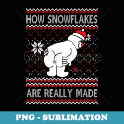 how snowflakes are really made snowman ugly christmas - artistic sublimation digital file