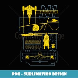 star wars the mandalorian & grogu n1 starfighter schematic - trendy sublimation digital download
