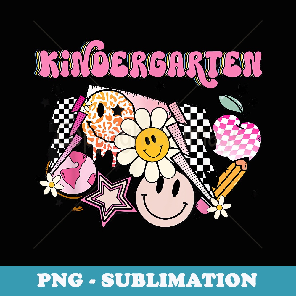 Retro Groovy Kindergarten Teachers Back to school Kinder - Exclusive Sublimation Digital File