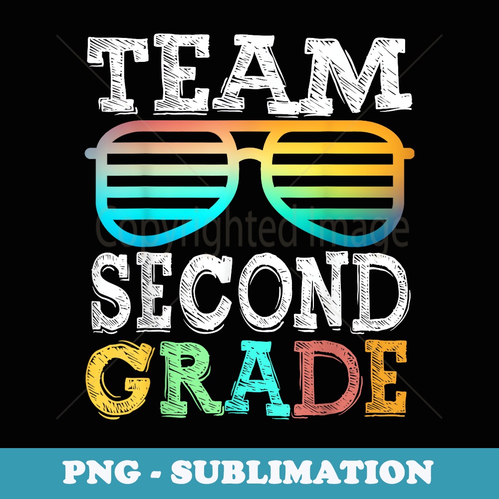 Team 2nd Grade Squad Second Teacher Student Back To School - Modern Sublimation PNG File