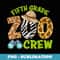 Fifth Grade Zoo Crew Back To School Wild Animal Safari - PNG Sublimation Digital Download