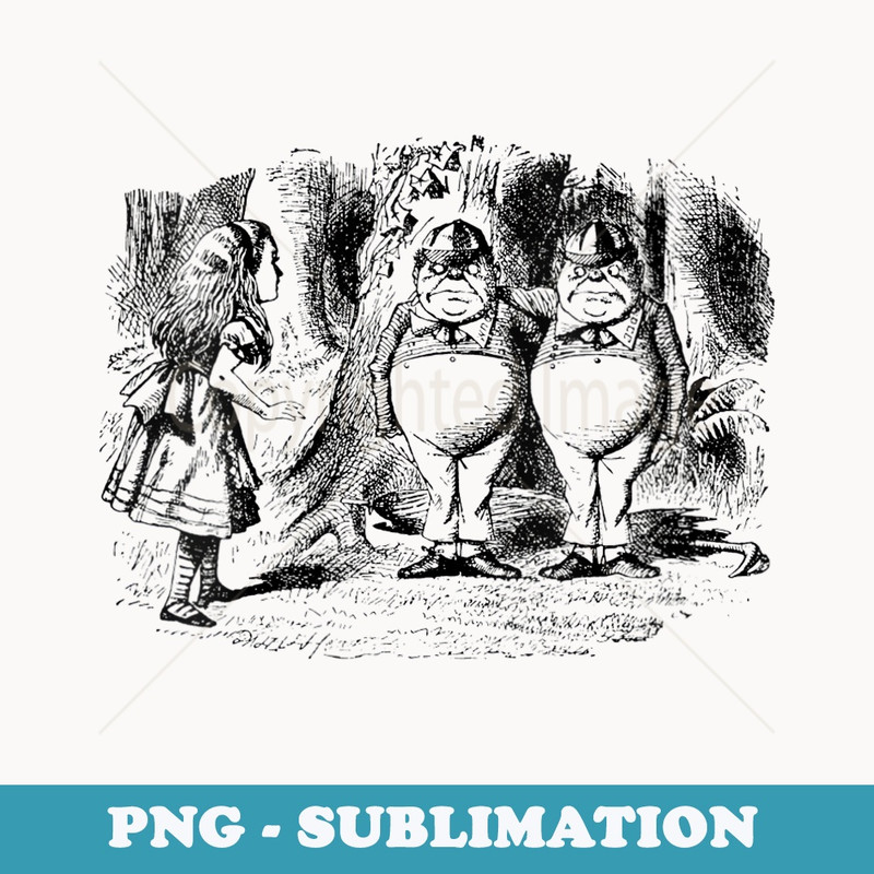 s Alice Tweedle Dee and Tweedle Dum in Wonderland - Professional Sublimation Digital Download