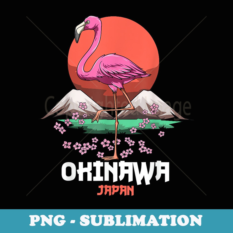 Flamingo Sakura - Rising Sun Okinawa Japan - Premium Sublimation Digital Download
