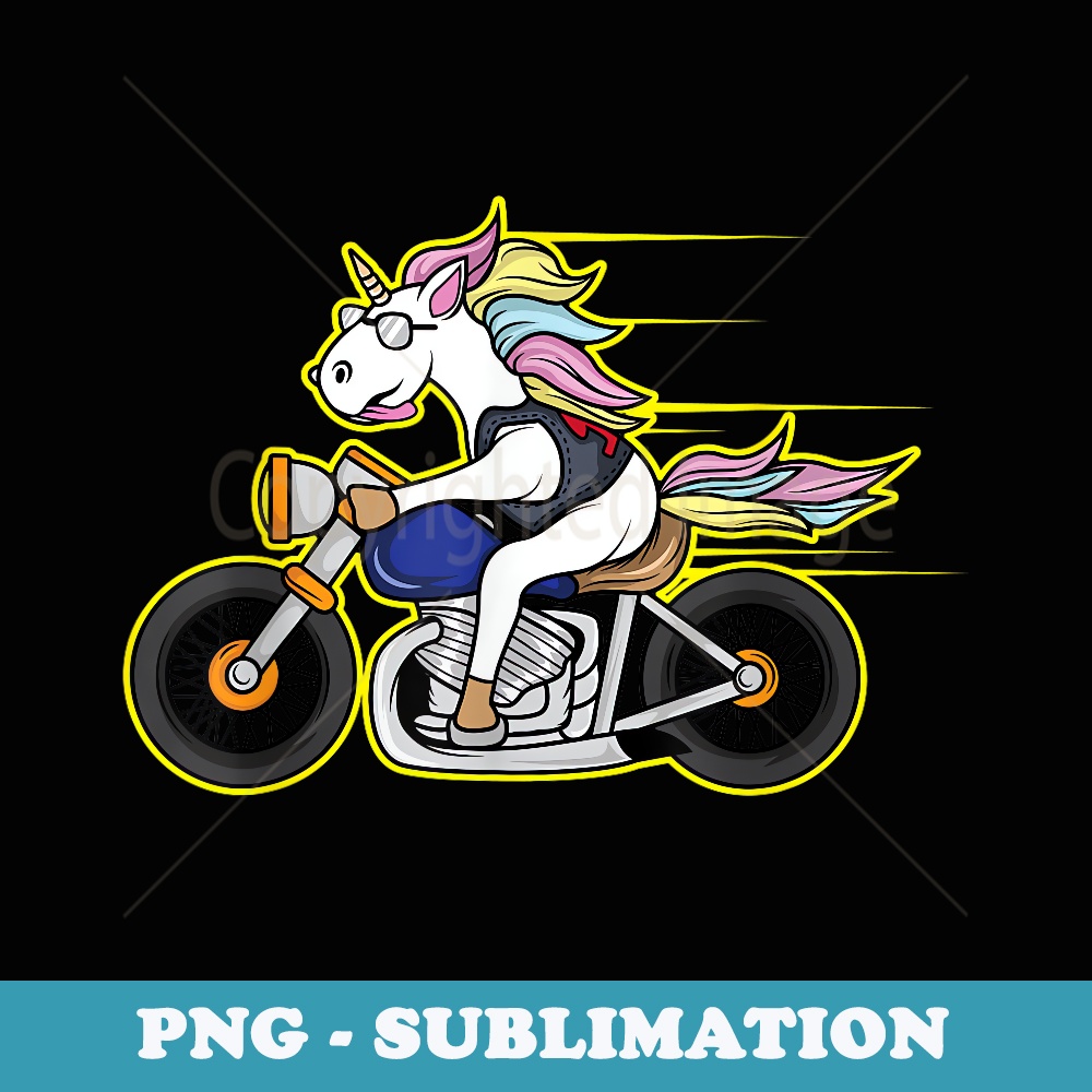 Unicorn Biker Gang Rider Motorcycle Club - Exclusive PNG Sublimation Download