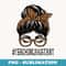 Teaching Assistant Leopard Messy Bun Back To School - Decorative Sublimation PNG File