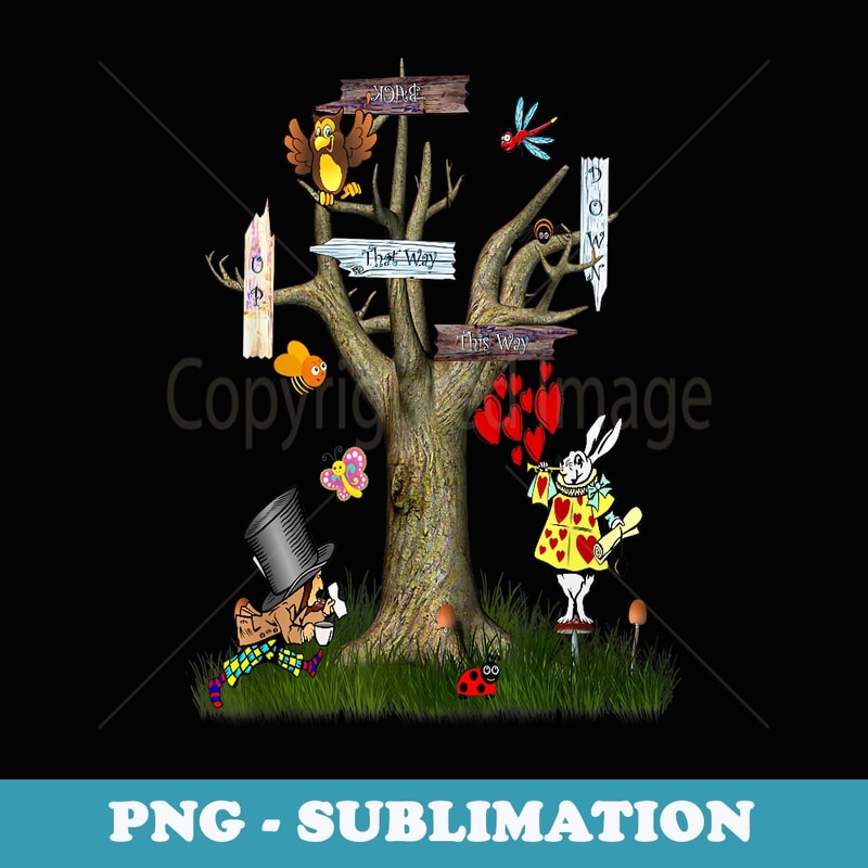 's Alice in Wonderland Men's Alice Wonder - Vintage Sublimation PNG Download