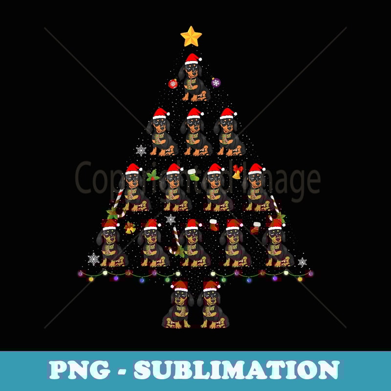 Dachshund Dog Christmas Tree Funny Ugly Christmas er - Instant PNG Sublimation Download
