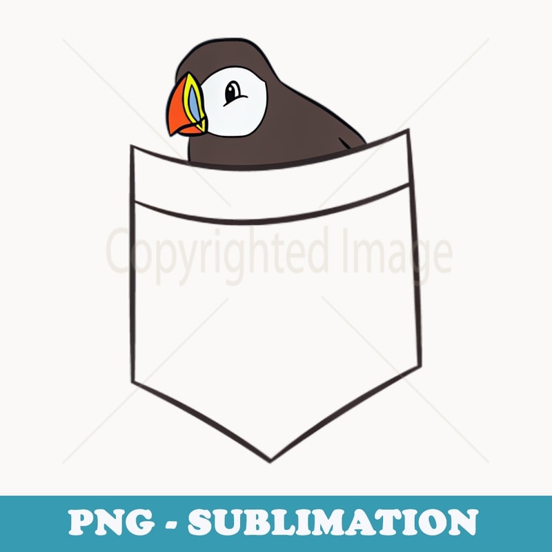 Puffin In The Pocket Seabird Iceland Pocket Puffin - Professional Sublimation Digital Download