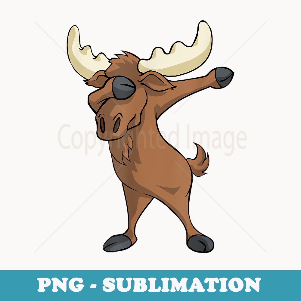 Moose cute dabbing Funny Dab - Modern Sublimation PNG File