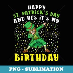 dabbing leprechaun happy saint patrick's day boys birthday - sublimation png file