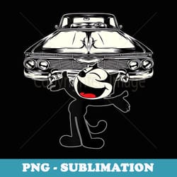 felix cat cartoon giant lowrider car club design mashup - exclusive png sublimation download