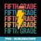 Fifth Grade Lightning Bolt Pencil Retro Teacher Boys Girls - Aesthetic Sublimation Digital File