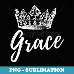 first name grace text apparel crown white text - unique sublimation png download