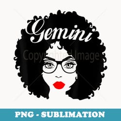 black queen birthday s red lips afro diva gemini zodiac - png sublimation digital download